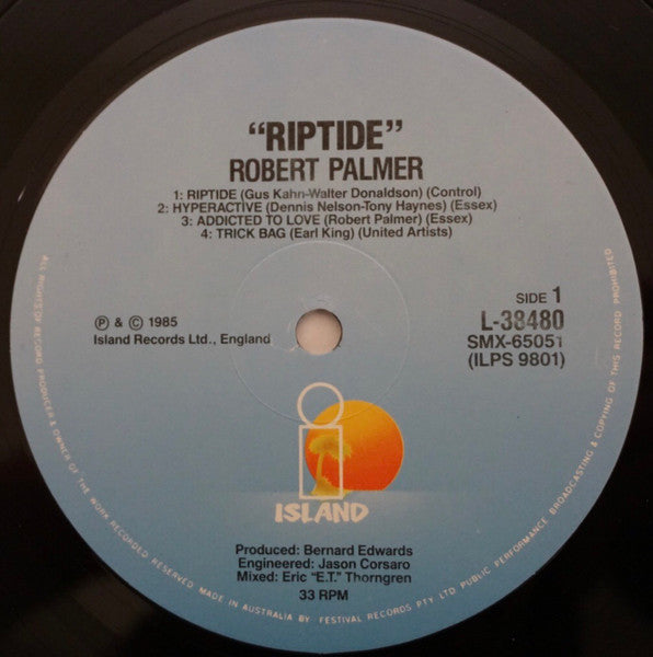 Robert Palmer – Riptide LP vinyl record, image 3 of 6