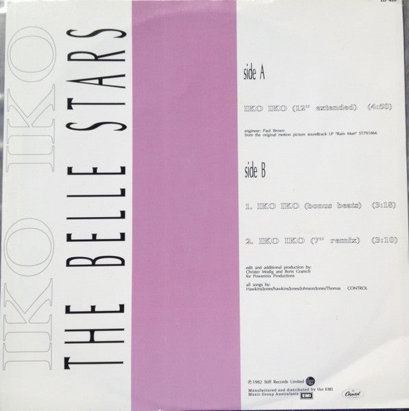 The Belle Stars – Iko Iko 12" vinyl record, image 2 of 4