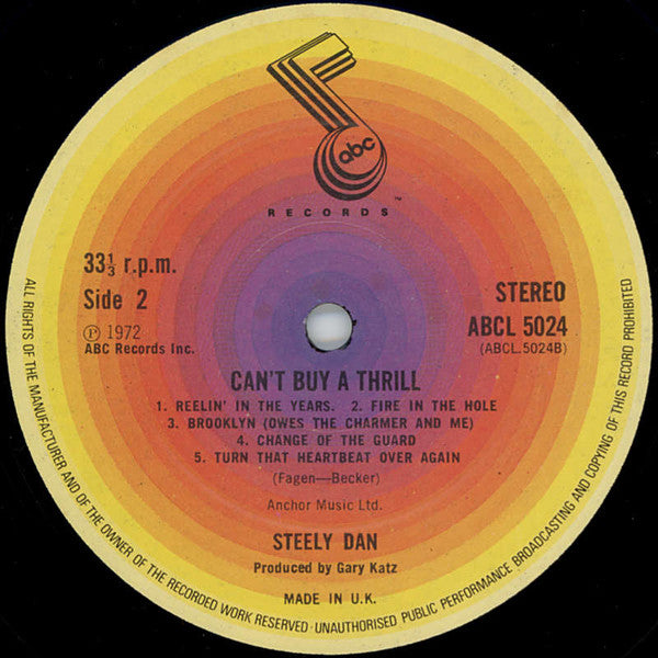 Steely Dan – Can't Buy A Thrill LP vinyl record, image 4 of 4