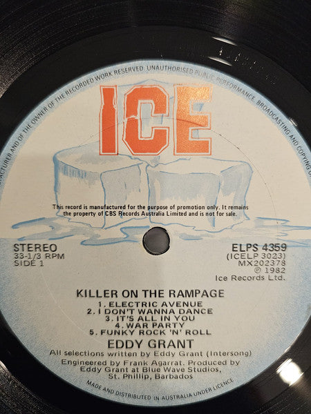 Eddy Grant – Killer On The Rampage LP vinyl record, image 5 of 6