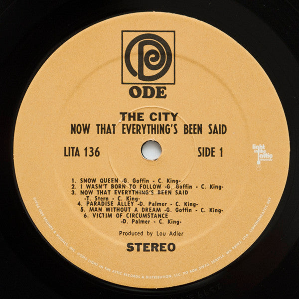 The City – Now That Everything's Been Said LP vinyl record, image 3 of 4