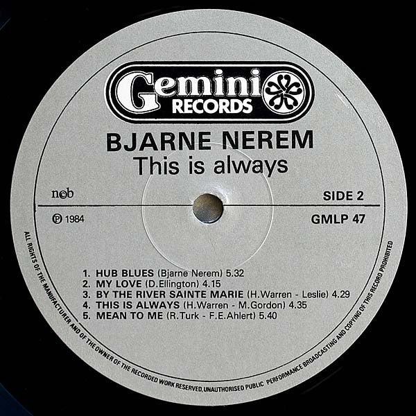 Bjarne Nerem – This Is Always LP vinyl record, image 5 of 6