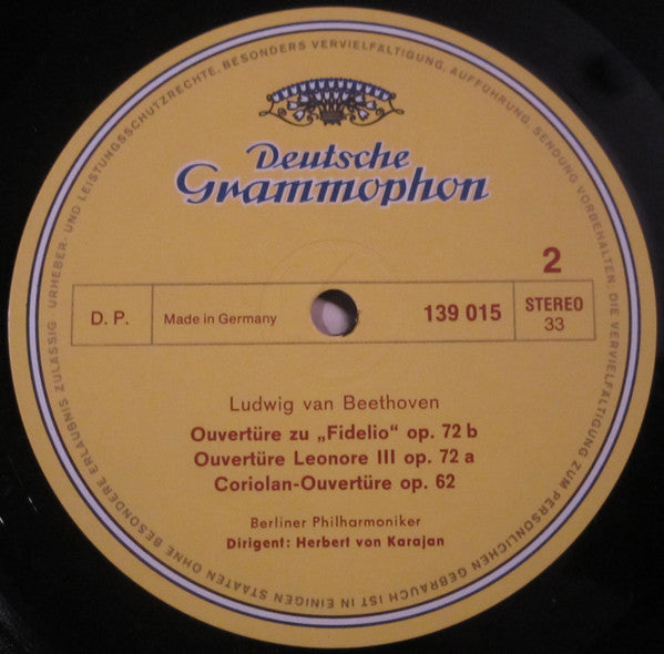 Ludwig Van Beethoven, Berliner Philharmoniker, Herbert von Karajan – Symphonie Nr. 8 / Ouvertüren: »Fidelio« · »Leonore III« · »Coriolan« LP vinyl record, image 4 of 4