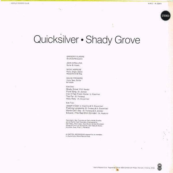 Quicksilver Messenger Service – Shady Grove LP vinyl record, image 2 of 4