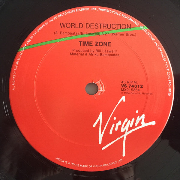 Time Zone – World Destruction 12" vinyl record, image 4 of 5