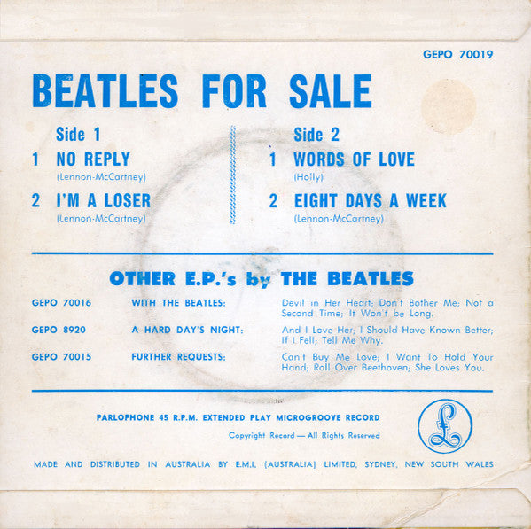 The Beatles – Beatles For Sale 7" vinyl record, image 2 of 4