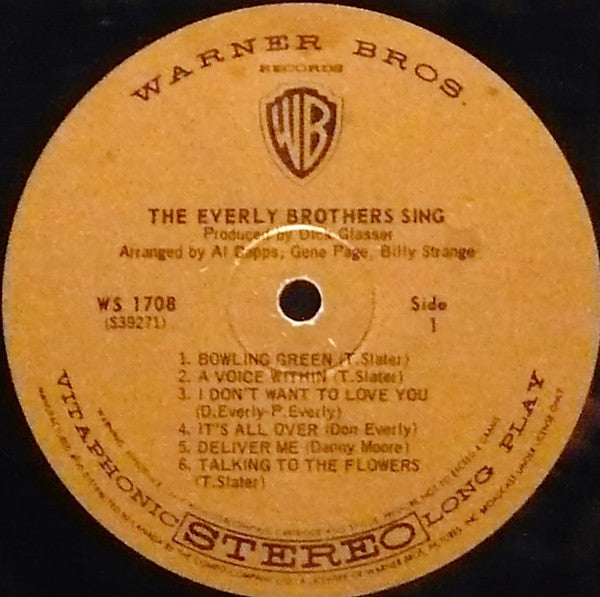 Everly Brothers – The Everly Brothers Sing LP vinyl record, image 2 of 2
