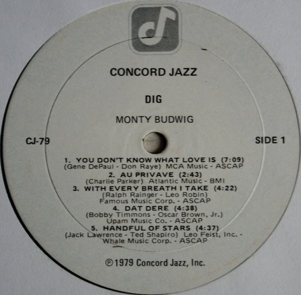 Monty Budwig – Dig LP vinyl record, image 3 of 4