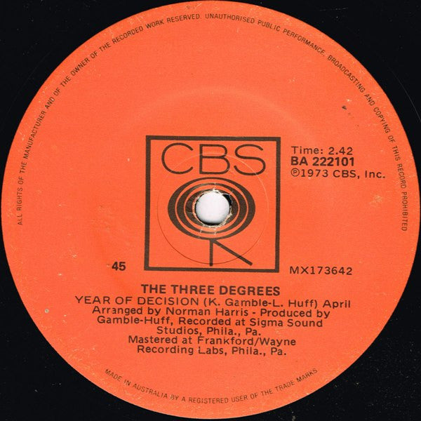 The Three Degrees – When Will I See You Again 7" vinyl record, image 2 of 2