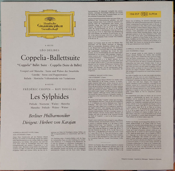 Léo Delibes, Frédéric Chopin, Roy Douglas, Berliner Philharmoniker, Herbert von Karajan – Coppelia-Ballettsuite / Les Sylphides LP vinyl record, image 2 of 4