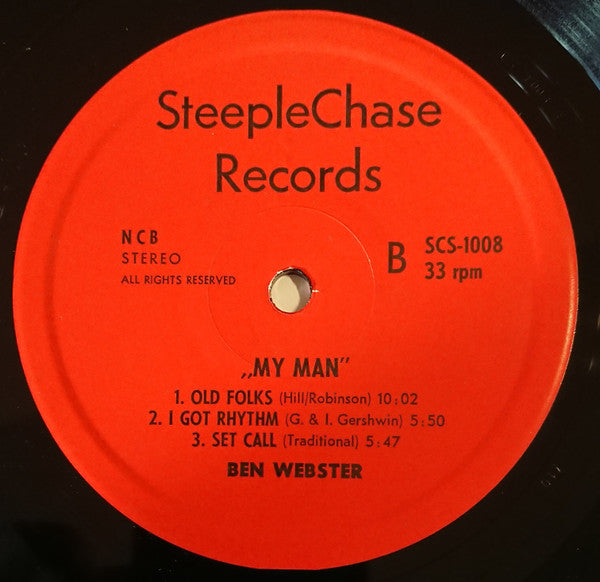 Ben Webster – My Man - Live At Montmartre 1973 LP vinyl record, image 4 of 4