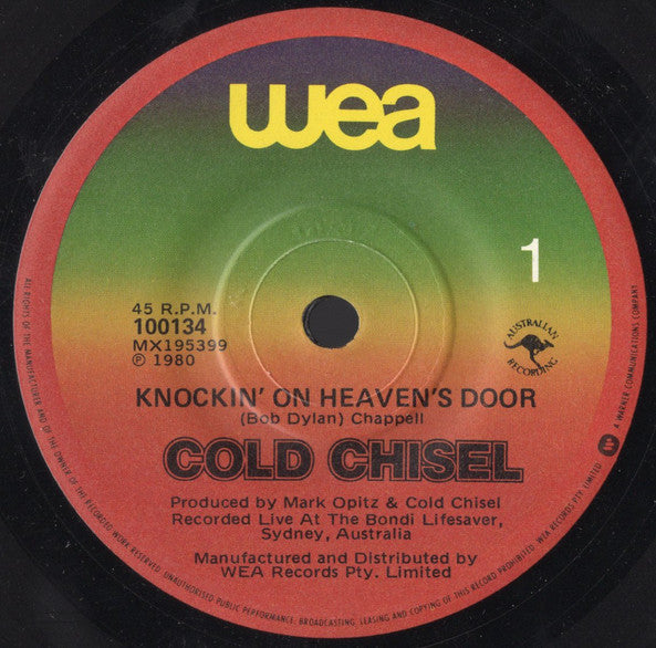 Cold Chisel – Knockin' On Heaven's Door 7" vinyl record, image 3 of 4