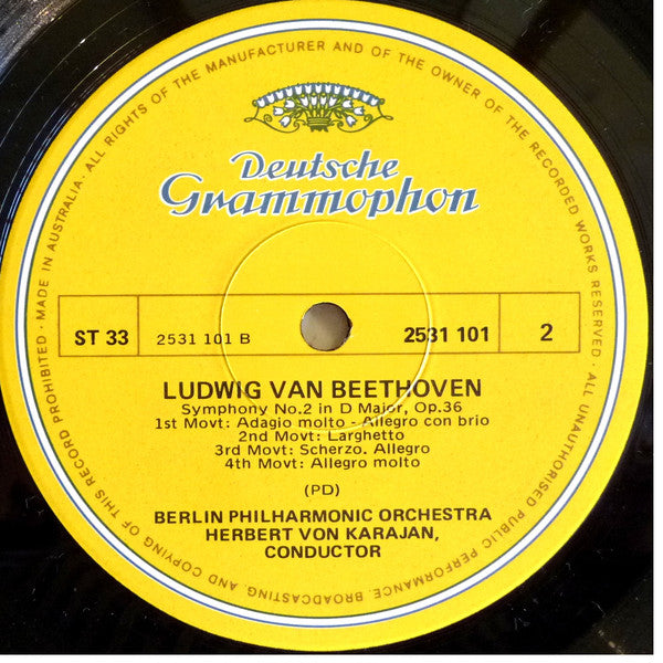 Ludwig van Beethoven, Berliner Philharmoniker, Herbert von Karajan – Symphonien Nr. 1 - Nr. 2 LP vinyl record, image 5 of 6