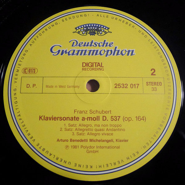 Johannes Brahms, Franz Schubert, Arturo Benedetti Michelangeli – 4 Balladen Op.10 / Klaviersonate • Piano Sonata D.537 LP vinyl record, image 4 of 4