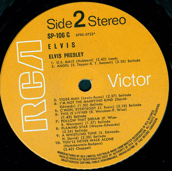 Elvis Presley – Elvis LP vinyl record, image 5 of 6