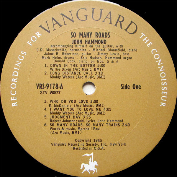 John Paul Hammond – So Many Roads LP vinyl record, image 3 of 4