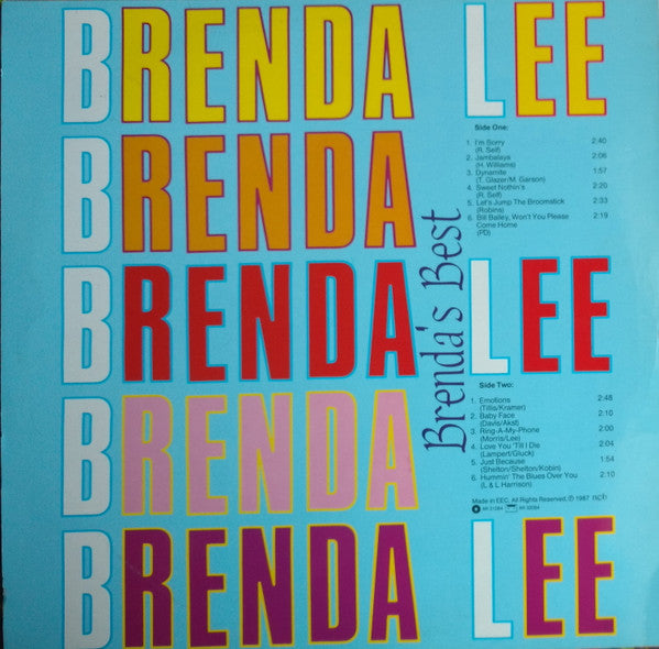 Brenda Lee – Brenda's Best LP vinyl record, image 2 of 4