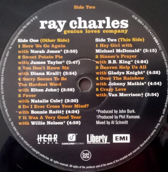 Ray Charles – Genius Loves Company LP vinyl record, image 3 of 6