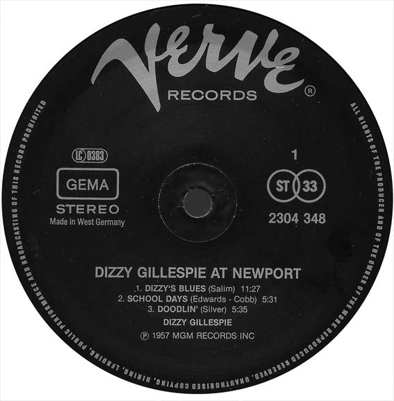Dizzy Gillespie – At Newport LP vinyl record, image 3 of 4