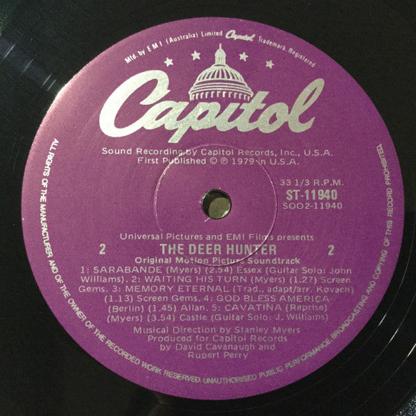 Various – The Deer Hunter (Original Motion Picture Soundtrack) LP vinyl record, image 4 of 4