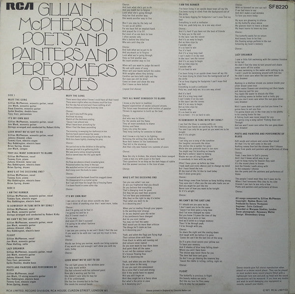 Gillian McPherson – Poets And Painters And Performers Of Blues LP vinyl record, image 2 of 4