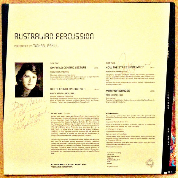 Michael Askill – Australian Percussion LP vinyl record, image 2 of 2