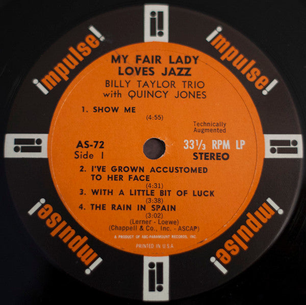 Billy Taylor Trio, Quincy Jones – My Fair Lady Loves Jazz LP vinyl record, image 5 of 6