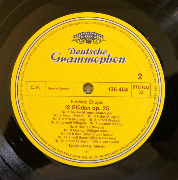 Frédéric Chopin, Tamás Vásáry – Études Op. 10 • Op. 25 LP vinyl record, image 4 of 5