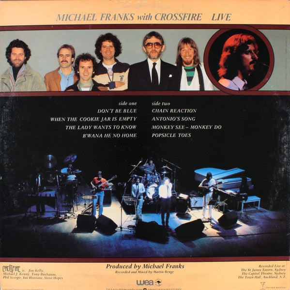 Michael Franks, Crossfire – Live LP vinyl record, image 2 of 6