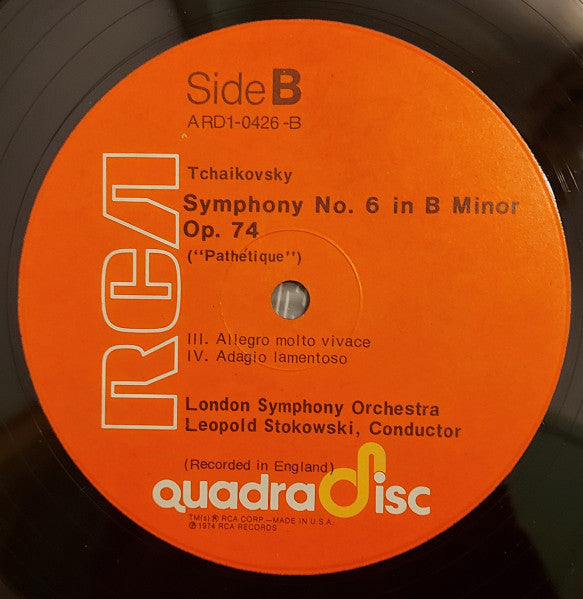 Pyotr Ilyich Tchaikovsky, Leopold Stokowski, London Symphony Orchestra – Symphony No. 6 In B Minor Op. 74, "Pathetique" LP vinyl record, image 4 of 4
