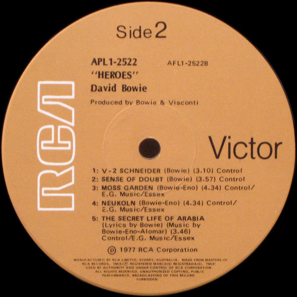 David Bowie – "Heroes" LP vinyl record, image 4 of 6