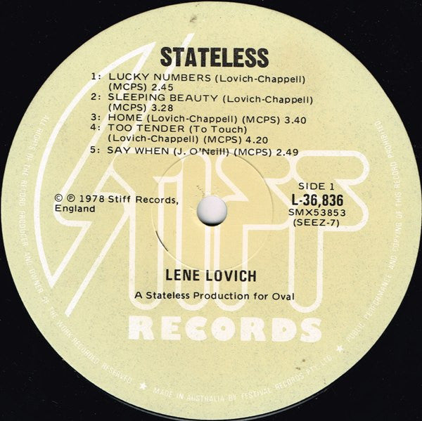 Lene Lovich – Stateless LP vinyl record, image 3 of 6