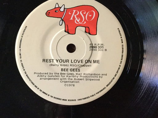 Bee Gees – Too Much Heaven / Rest Your Love On Me 7" vinyl record, image 1 of 2