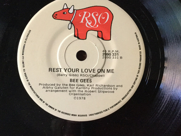 Bee Gees – Too Much Heaven / Rest Your Love On Me 7" vinyl record, image 1 of 2