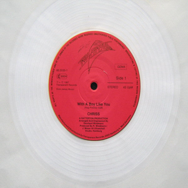 Chriss – With A Boy Like You 12" vinyl record, image 5 of 6