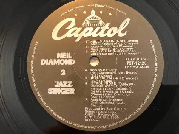 Neil Diamond – The Jazz Singer (Original Songs From The Motion Picture) LP vinyl record, image 4 of 4