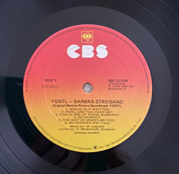 Barbra Streisand – Yentl - Original Motion Picture Soundtrack LP vinyl record, image 7 of 8