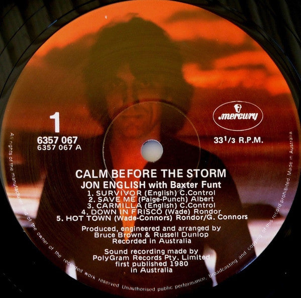 Jon English – Calm Before The Storm LP vinyl record, image 3 of 6