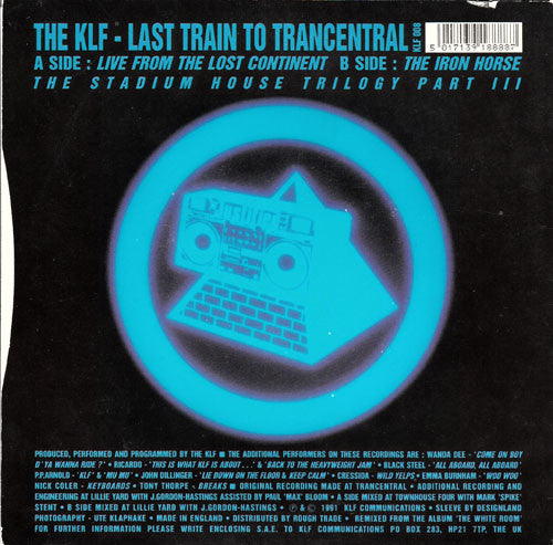 The KLF – Last Train To Trancentral (Live From The Lost Continent) 7" vinyl record, image 2 of 4