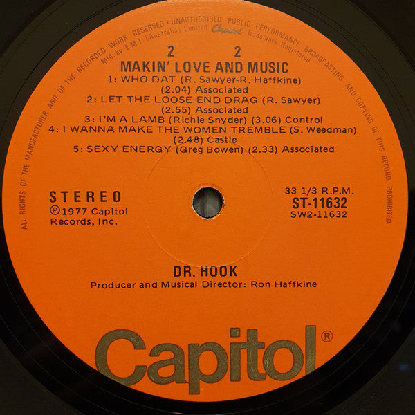 Dr. Hook – Makin' Love And Music LP vinyl record, image 4 of 4