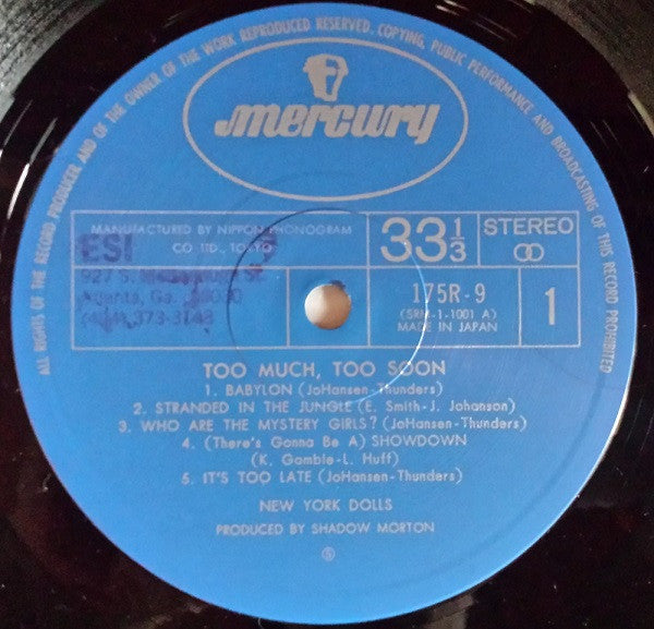 New York Dolls – Too Much Too Soon LP vinyl record, image 7 of 7