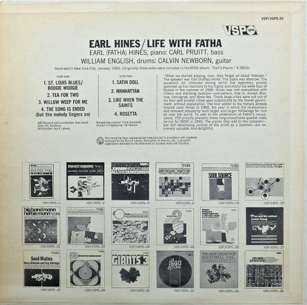 Earl Hines – Life With Fatha LP vinyl record, image 2 of 4