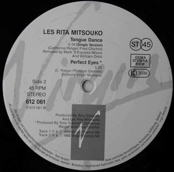 Les Rita Mitsouko – Tongue Dance 12" vinyl record, image 4 of 7