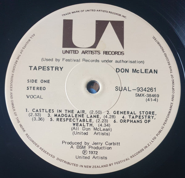 Don McLean – Tapestry LP vinyl record, image 3 of 4