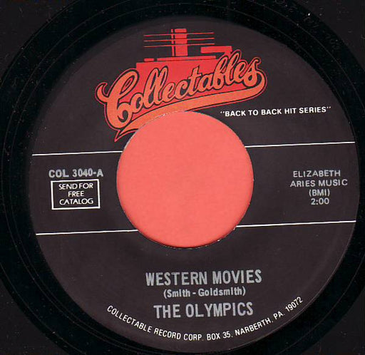 The Olympics, Jody Reynolds – Western Movies / Endless Sleep 7" vinyl record, image 1 of 2