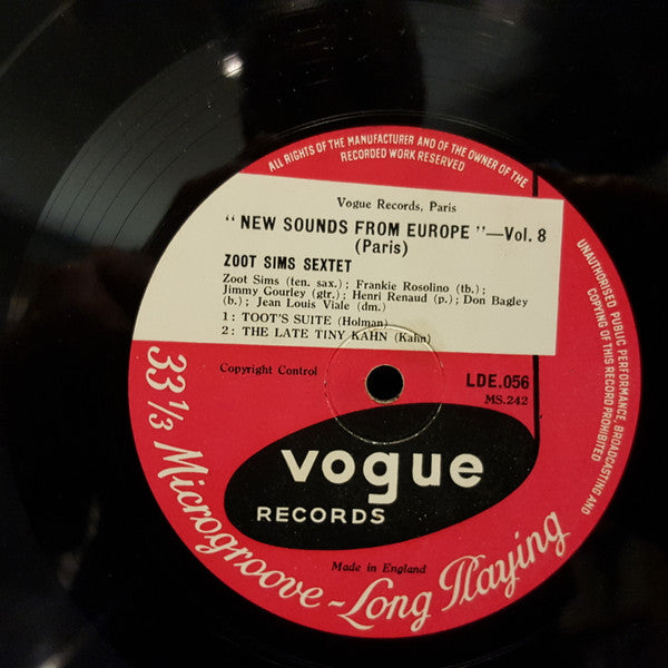 Zoot Sims – Zoot (Sims) Goes To Town 10" vinyl record, image 4 of 4