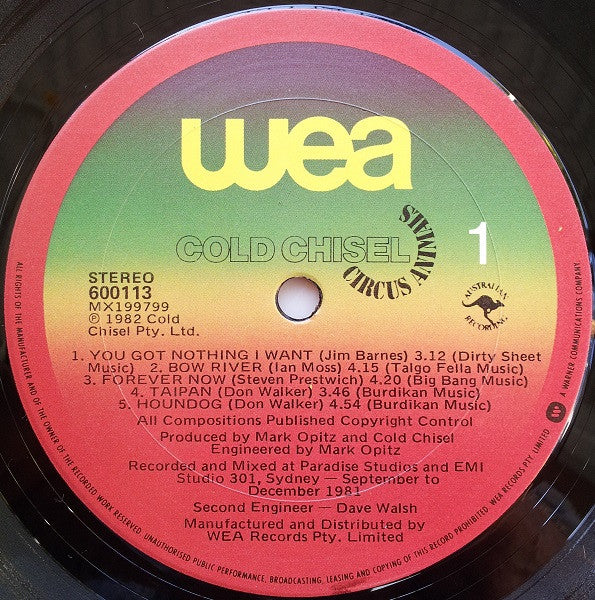 Cold Chisel – Circus Animals LP vinyl record, image 5 of 6
