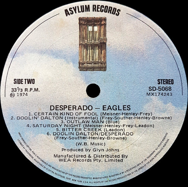 Eagles – Desperado LP vinyl record, image 4 of 4