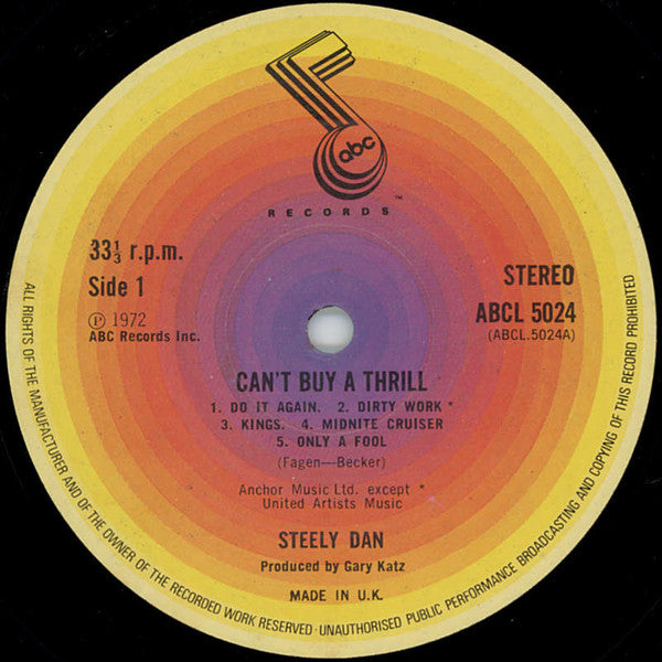 Steely Dan – Can't Buy A Thrill LP vinyl record, image 3 of 4