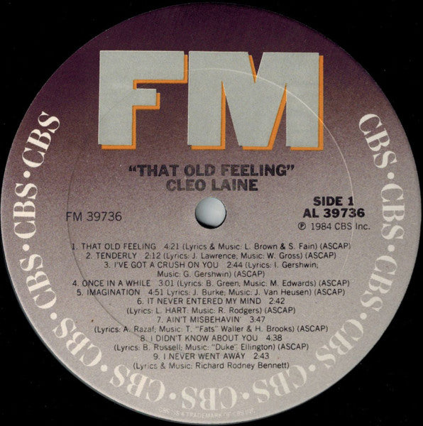 Cleo Laine – That Old Feeling LP vinyl record, image 2 of 4
